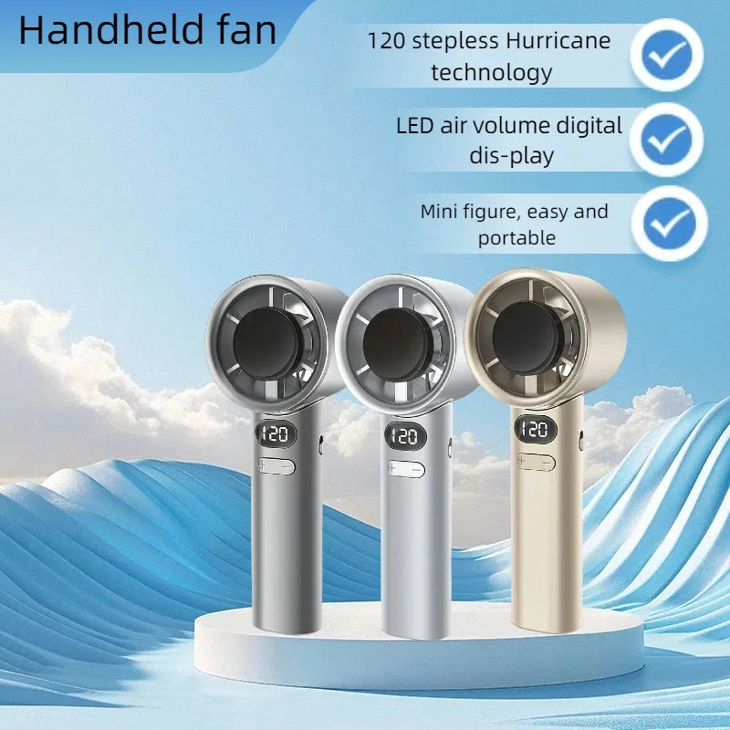 Portable Fan 120-Speed with Digital Display. Don’t sweat it — literally.! This tiny but mighty fan goes wherever you do. Instant cooling relief, fits in your bag, charges fast, zero hassle. #MiniButMighty #StayChill