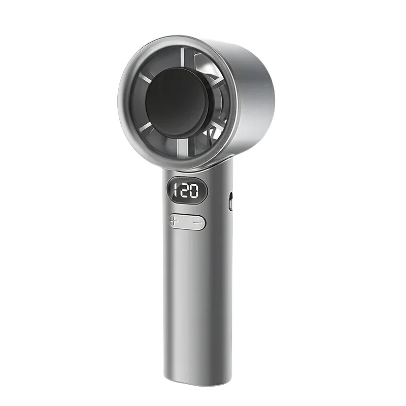 Portable Fan 120-Speed with Digital Display. Don’t sweat it — literally.! This tiny but mighty fan goes wherever you do. Instant cooling relief, fits in your bag, charges fast, zero hassle. #MiniButMighty #StayChill