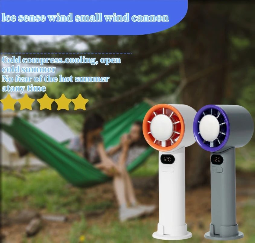 Portable Fan 120-Speed with Digital Display. Don’t sweat it — literally.! This tiny but mighty fan goes wherever you do. Instant cooling relief, fits in your bag, charges fast, zero hassle. #MiniButMighty #StayChill