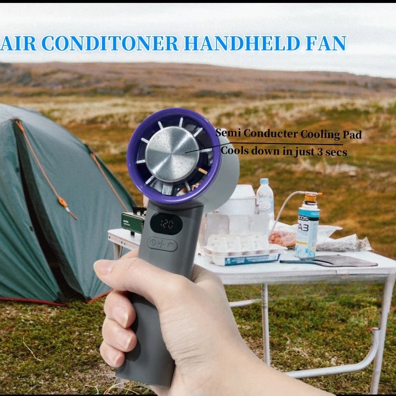 Portable Fan 120-Speed with Digital Display. Don’t sweat it — literally.! This tiny but mighty fan goes wherever you do. Instant cooling relief, fits in your bag, charges fast, zero hassle. #MiniButMighty #StayChill